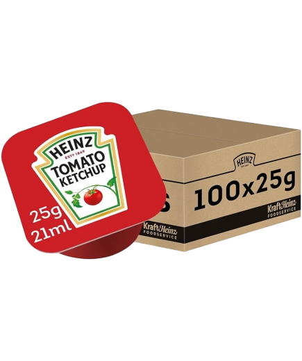 KETCHUP PORCION HEINZ (TARRINA) 25 GR C/100 UD