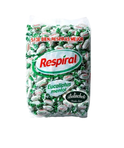 CARAMELOS RESPIRAL EUCALIPTUS MENTOL BOLSA 1 KG.