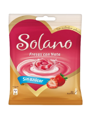 CARAMELOS SOLANO FRESA C/NATA S/AZUCAR B/99 GR