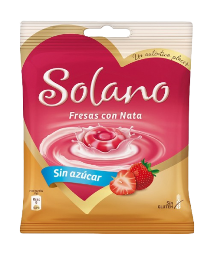 CARAMELOS SOLANO FRESA C/NATA S/AZUCAR B/99 GR