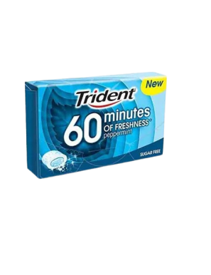 CHICLE TRIDENT GRAGEA 60 MINUTES PEPPERMINT 20GR