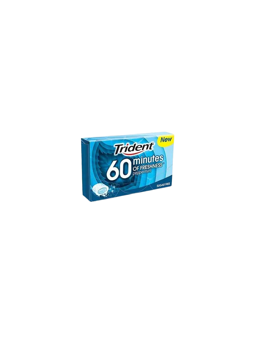 CHICLE TRIDENT GRAGEA 60 MINUTES PEPPERMINT 20GR