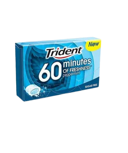 CHICLE TRIDENT GRAGEA 60 MINUTES PEPPERMINT 20GR