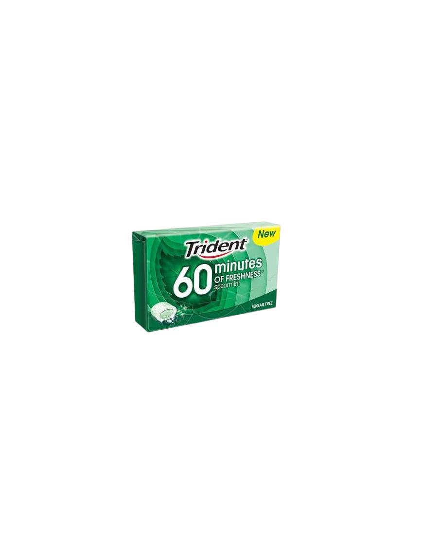 CHICLE TRIDENT GRAGEA 60 MINUTES SPEARMINT 20GR