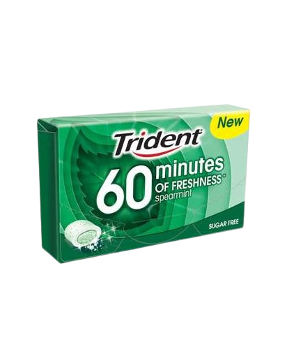 CHICLE TRIDENT GRAGEA 60 MINUTES SPEARMINT 20GR