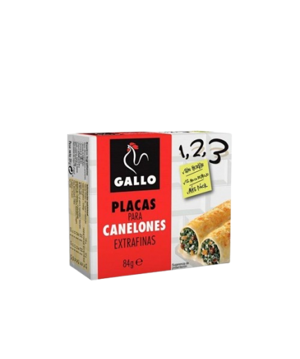 CANELONES GALLO PRECOCIDOS 80 GR E/12 PLACAS