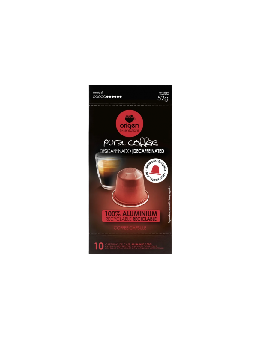 DESCAFEINADO ORIGEN PURA COMPAT NESPRESSO P/10 UD