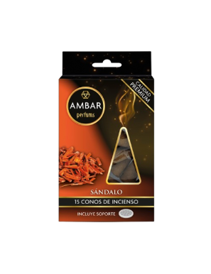 AMBIENTADOR AMBAR INCIENSO CONO SANDALO P/15 UD