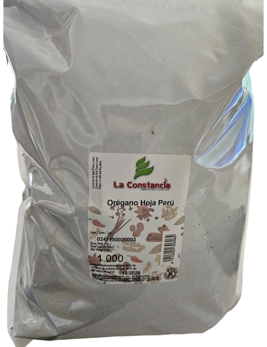 OREGANO HOJA CONSTANCIA BOLSA ALUMINIO 1 KG.