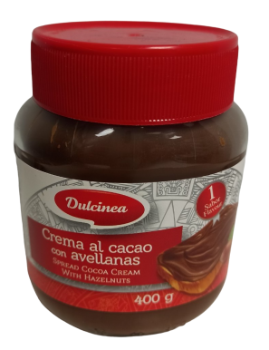 CREMA CACAO DULCINEA C/AVELLANAS T/400 GR