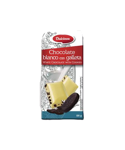 CHOCOLATE DULCINEA BLANCO C/ GALLETA T/100 GR