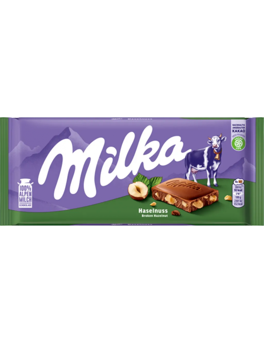 CHOCOLATE MILKA CON AVELLANAS T/100 GR