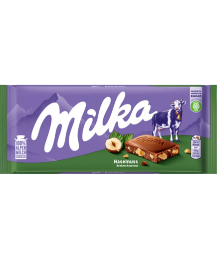 CHOCOLATE MILKA CON AVELLANAS T/100 GR