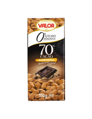 CHOCOLATE VALOR NEGRO 70% ALMENDRA S/AZUCART/150GR