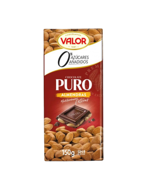 CHOCOLATE VALOR PURO ALMENDRA S/AZUCAR 150GR