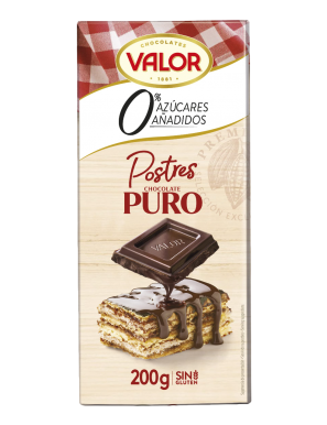 CHOCOLATE VALOR PURO POSTRES S/AZUCAR 200GR