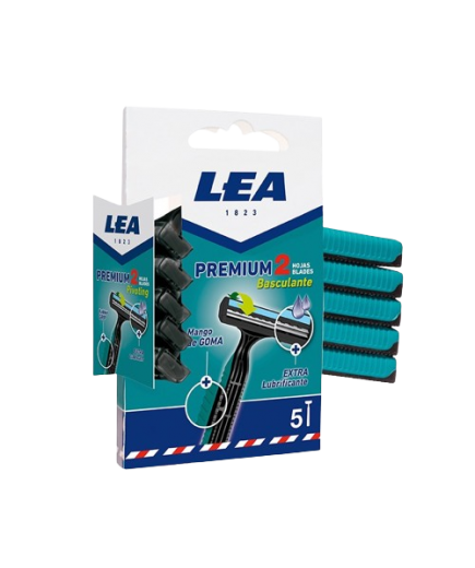 MAQUINILLA AFEITAR LEA PREMIUM 2 BASCULANTE P/5 UD