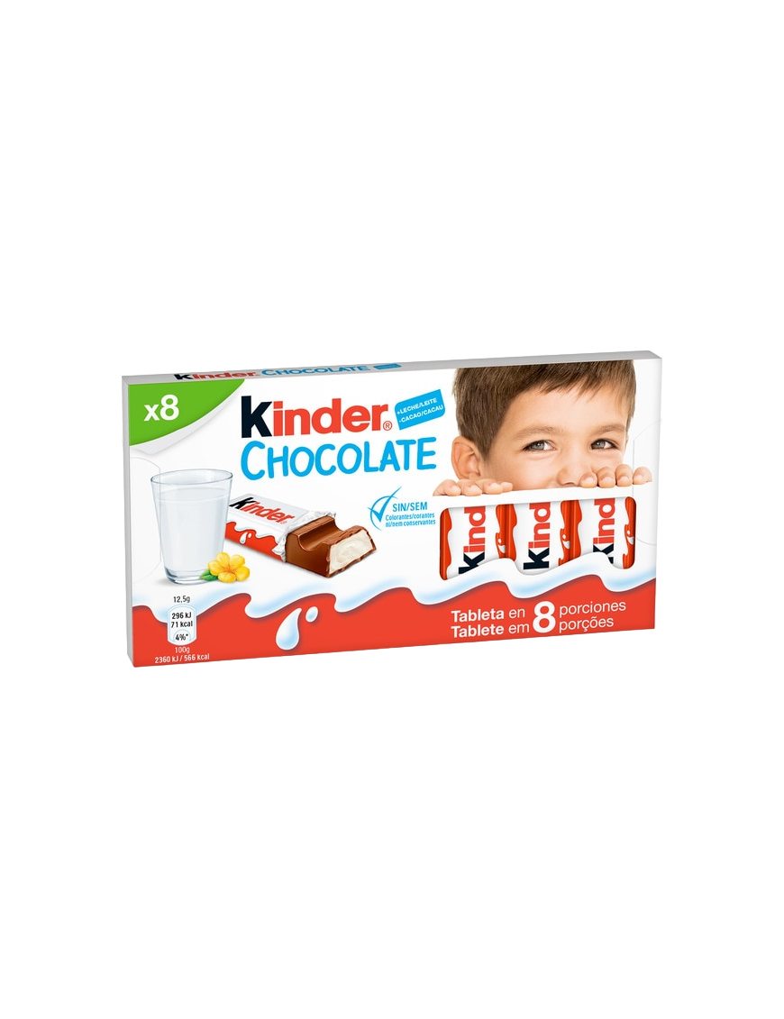 KINDER BARRITA CHOCOLATE PAQ/8 UD