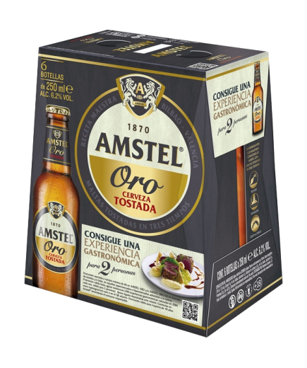 CERVEZA AMSTEL ORO-TOSTADA BOT/25.CL.P/6.UD