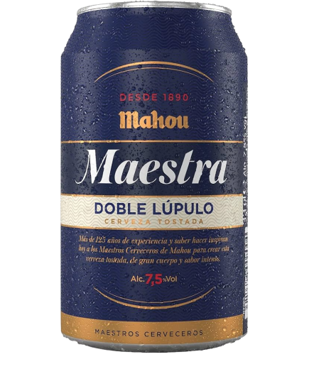 CERVEZA MAHOU MAESTRA-7.5% LATA 33.CL.