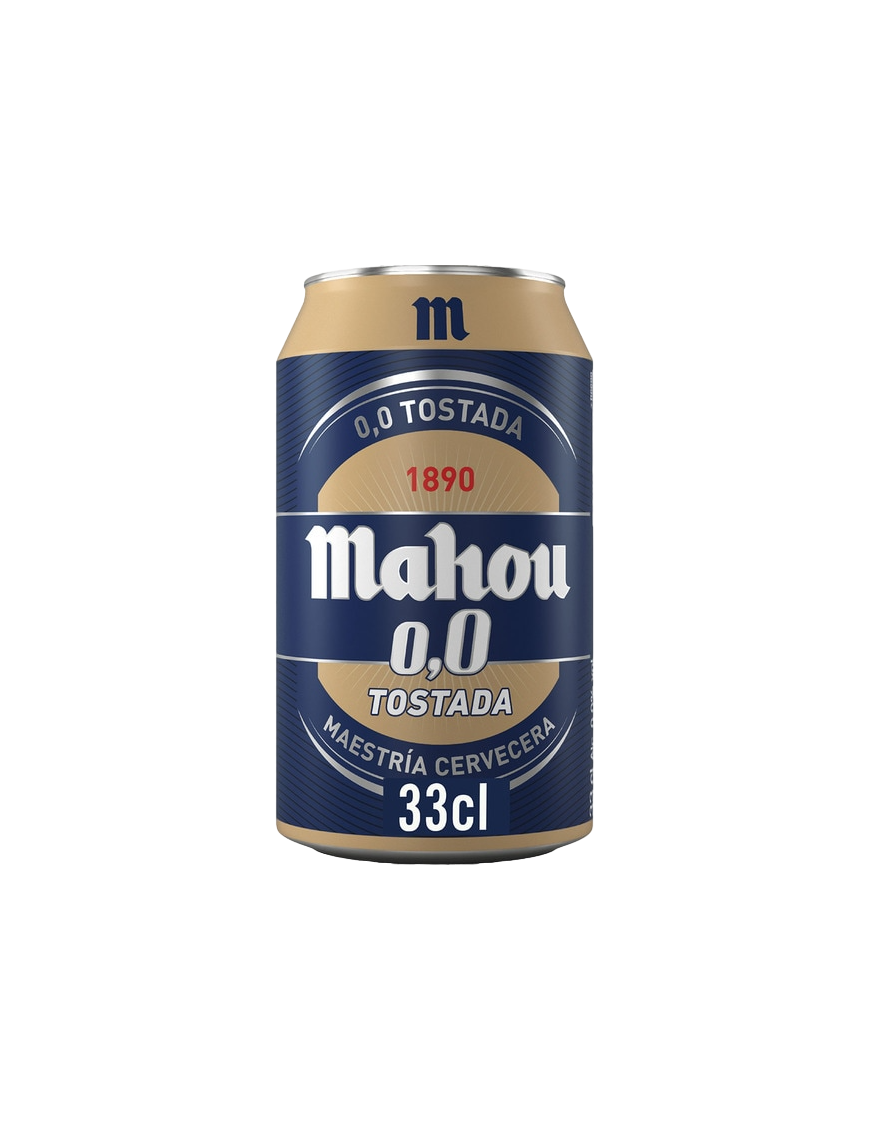 CERVEZA MAHOU 0,0 TOSTADA LATA - 33.CL.