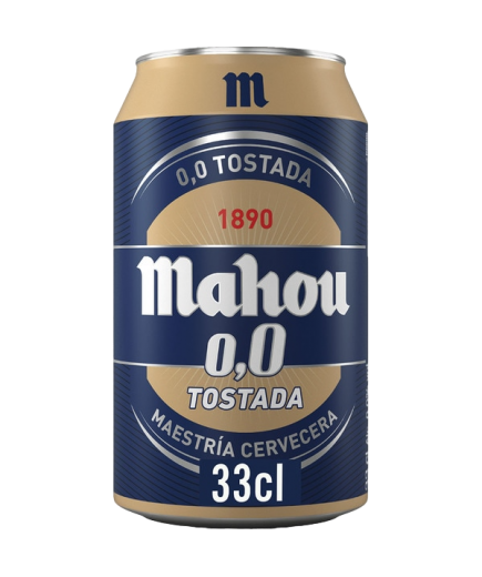 CERVEZA MAHOU 0,0 TOSTADA LATA - 33.CL.