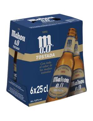 CERVEZA MAHOU 0.0 TOSTADA BOT/25.CL.P/6.UD