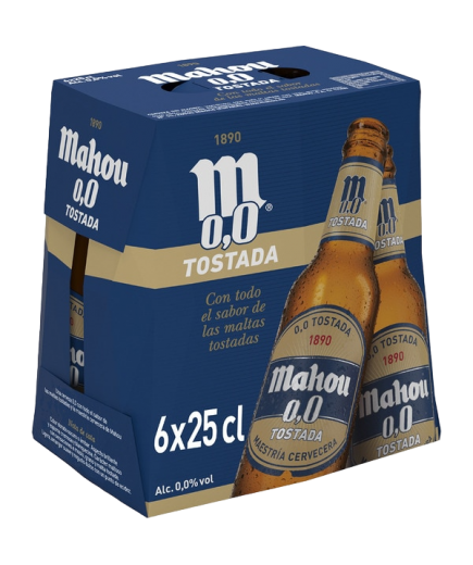 CERVEZA MAHOU 0.0 TOSTADA BOT/25.CL.P/6.UD