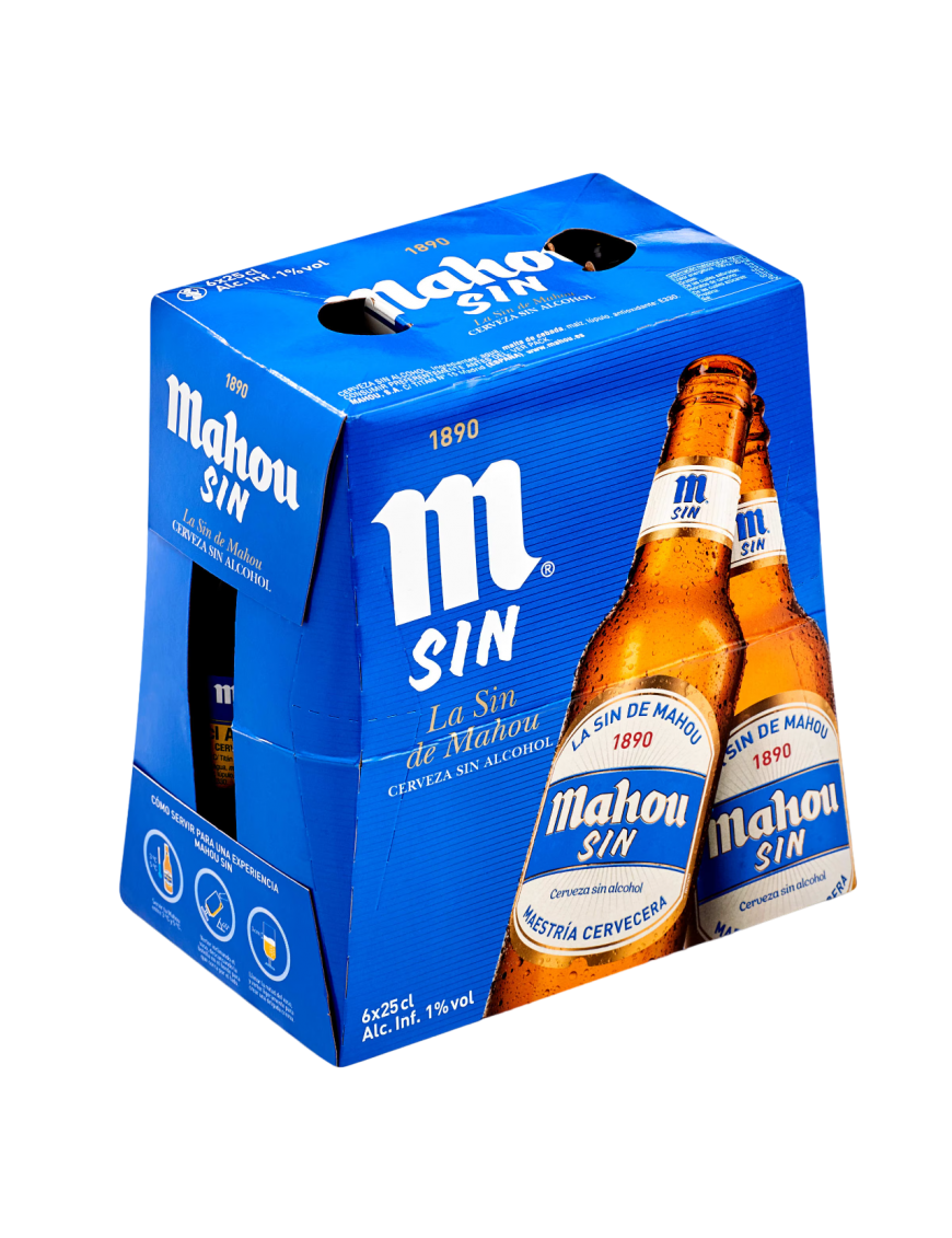 CERVEZA MAHOU S/ALCOH. BOT/25 CL.P/6.UD.