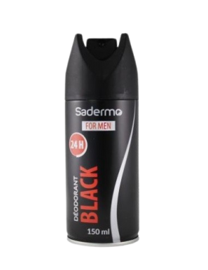 DESODORANTE SADERMO BLACK FOR MEN SPRAY 150ML.