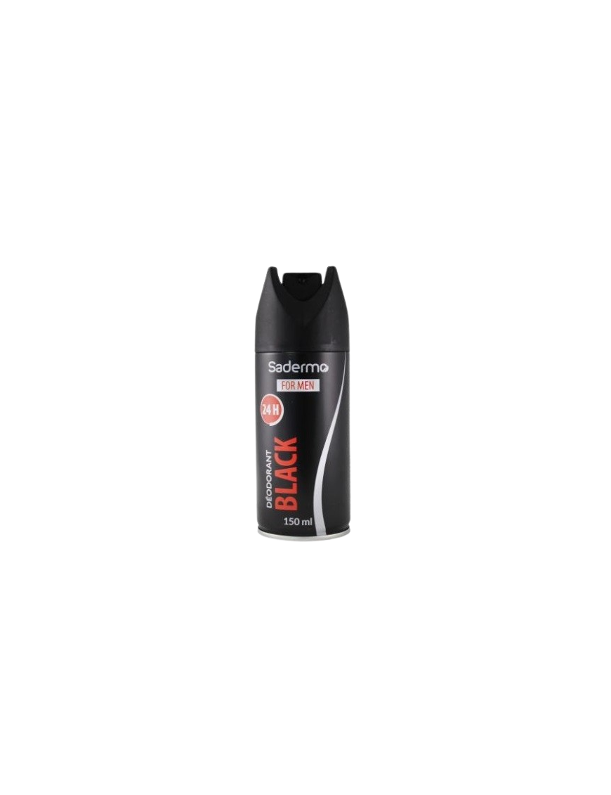 DESODORANTE SADERMO BLACK FOR MEN SPRAY 150ML.