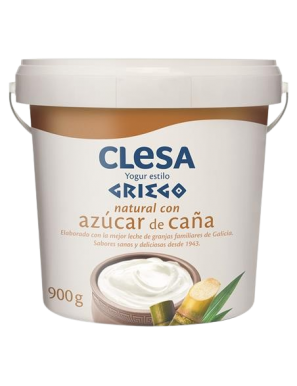 CLESA YOGUR GRIEGO CON AZUCAR DE CAÑA CUBO 900GR