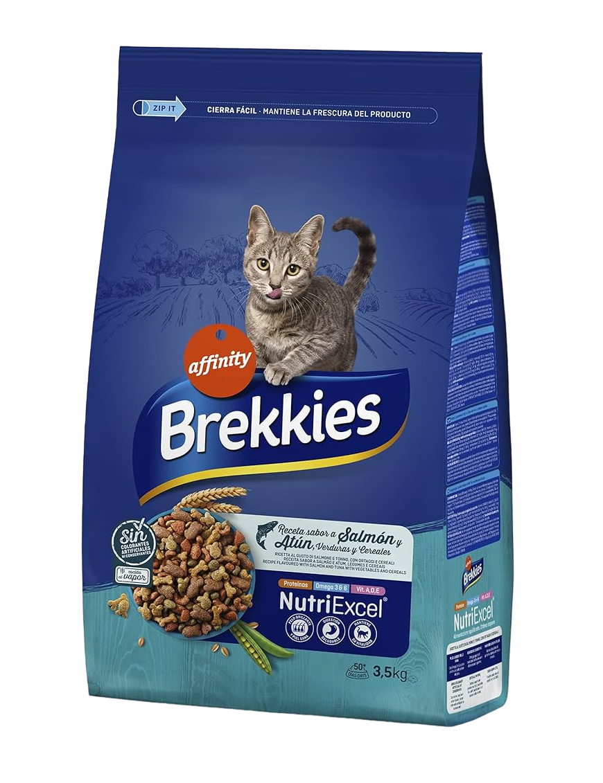 COMIDA GATOS BREKKIES SALMON B/3,5 KG