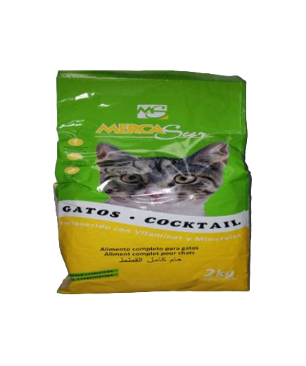 COMIDA GATOS MERCASUR COCKTAIL B/2 KG