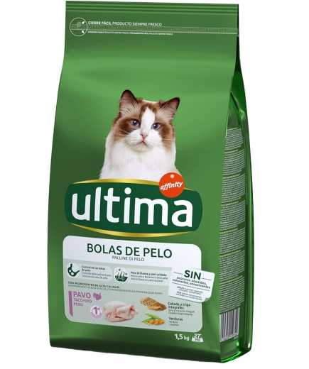 COMIDA GATOS ULTIMA EST. BOLAS DE PELO B/1.5 KG