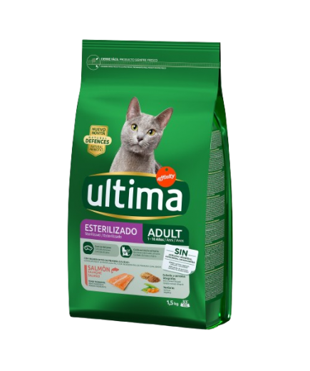 COMIDA GATOS ULTIMA ESTERILIZADOS SALMON B/1.5 KG