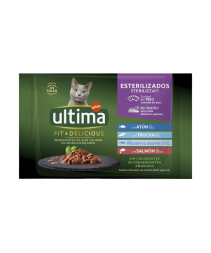 COMIDA GATOS PATE ULTIMA ESTER. PESCADO P/ 4X85 GR