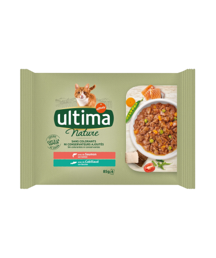 COMIDA GATOS PATE ULTIMA NAT SALMON P/ 4X85 GR