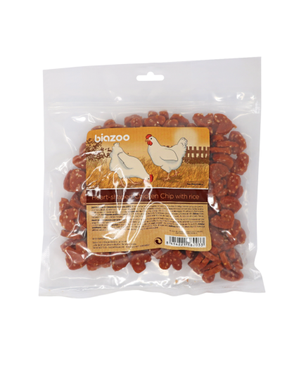 BIOZOO SNACK PERRO CHIPS POLLO CORAZON 100G