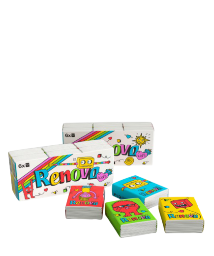 PAÑUELOS PAPEL RENOVA INFANTIL POCKET P/6 UD