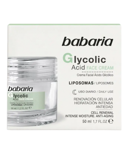 CREMA FACIAL BABARIA ACIDO GLYCOLIC TARRO 50 ML