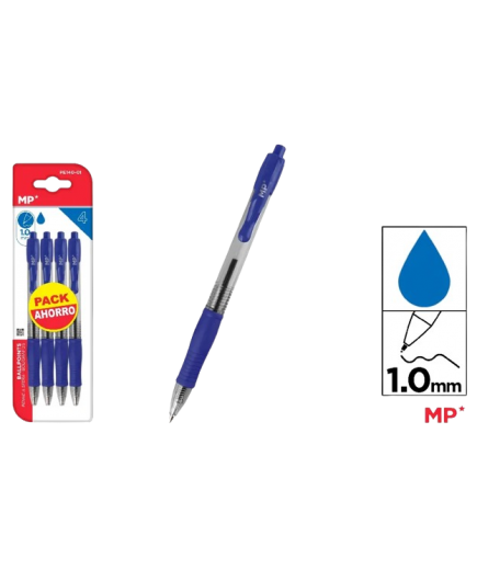 PP BOLIGRAFO MAIN P 1 MM AZUL PACK-4 UD