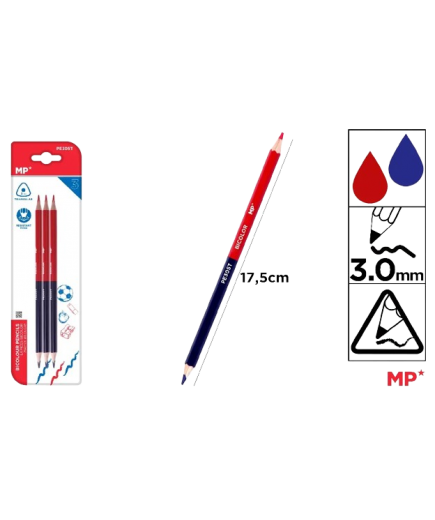 PP LAPIZ MP ROJO-AZUL FINO 3 MM PACK-3 UD