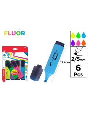 PP SUBRAYADOR MP FLUOR 2/5 MM PACK-6 UD