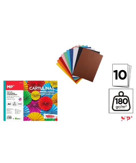 PP CARTULINA COLORES MP SURTIDAS BLOC 10 UD