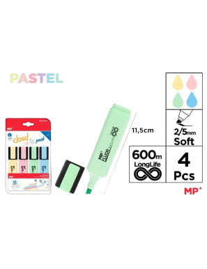 PP SUBRAYADOR MP PASTEL PACK-4 UD