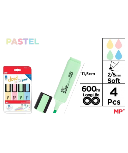 PP SUBRAYADOR MP PASTEL PACK-4 UD