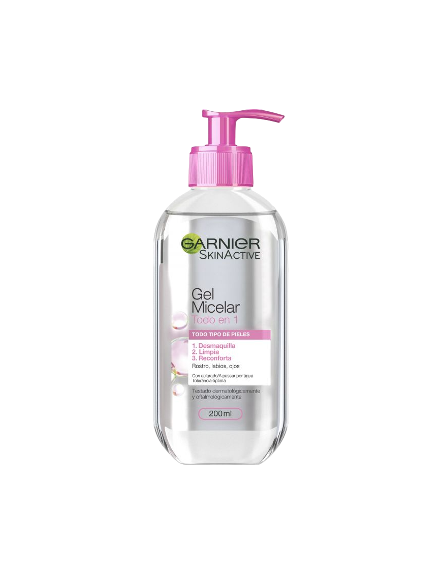 GEL FACIAL GARNIER MICELAR TODO EN 1 B/200 ML