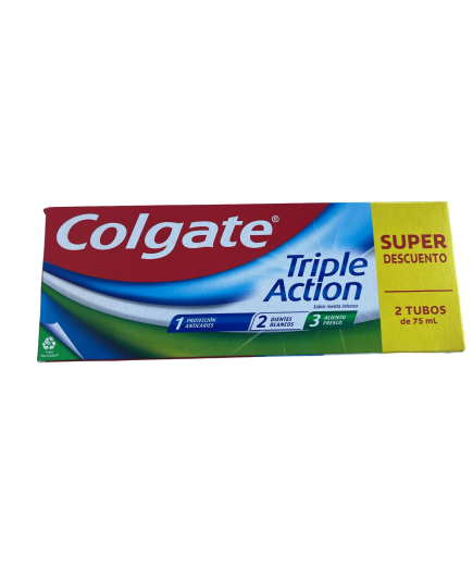 DENTIFRICO COLGATE TRIPLE ACCION PACK-2UD 75ML