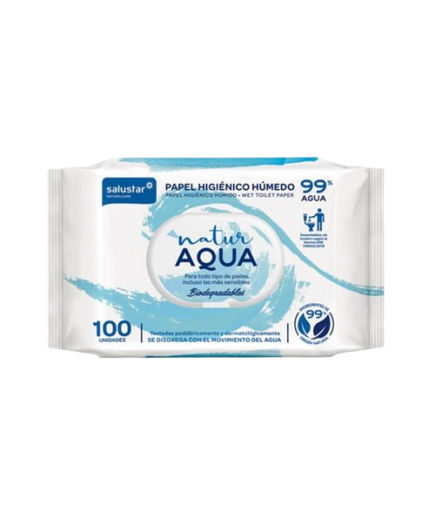 PAPEL HIGIENICO HUMEDO WC AQUA NATUR P/100 UD